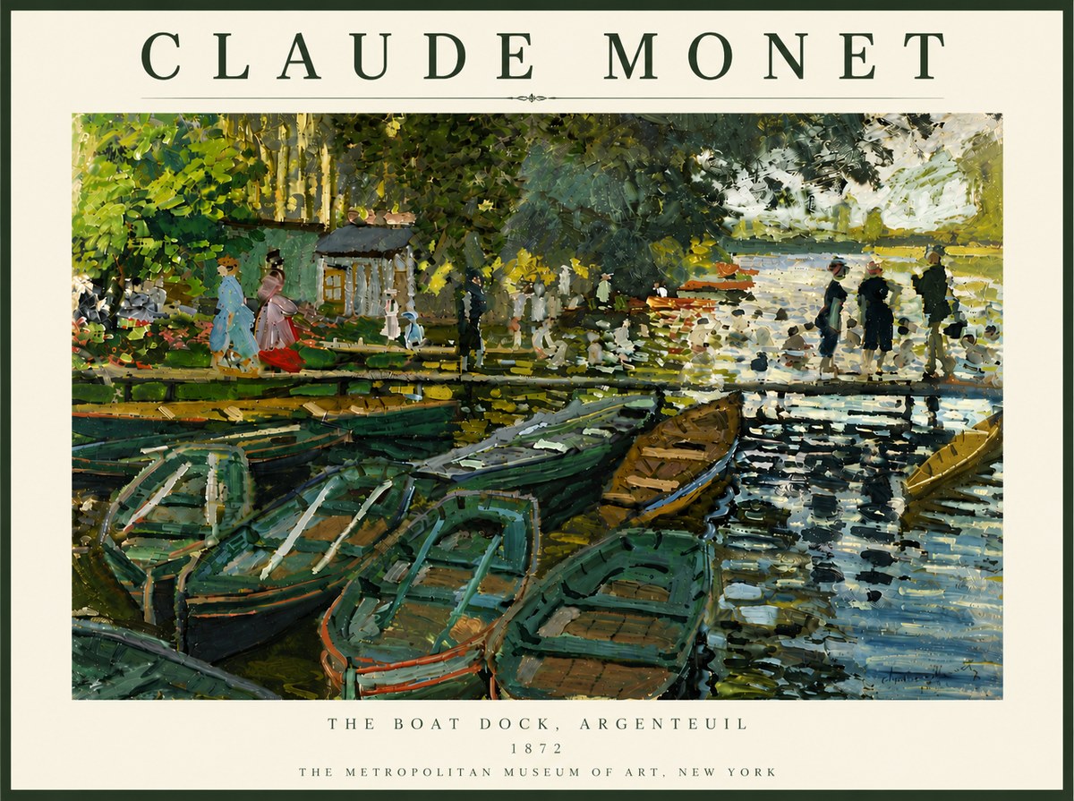 Monet The Boat Dock, Argenteuil No6 - Plakat