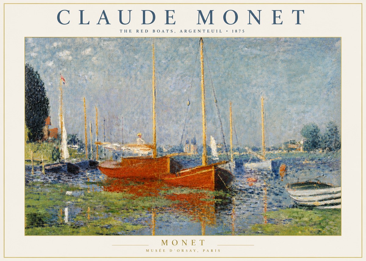 Monet The Red Boats, Argenteuil No3 - Plakat