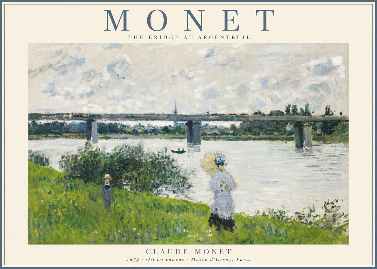 Monet The Bridge at Argenteuil II No2 - Plakat