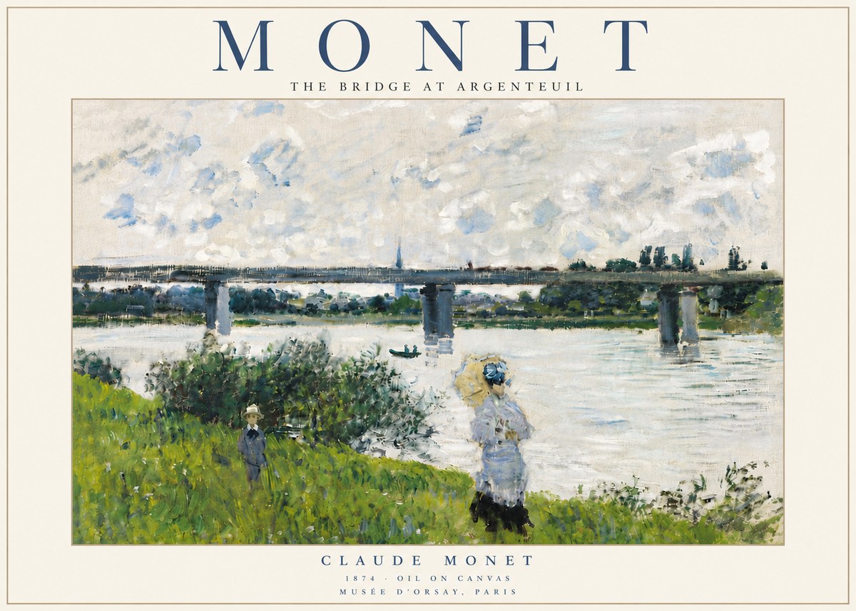 Monet The Bridge at Argenteuil II No6 - Plakat