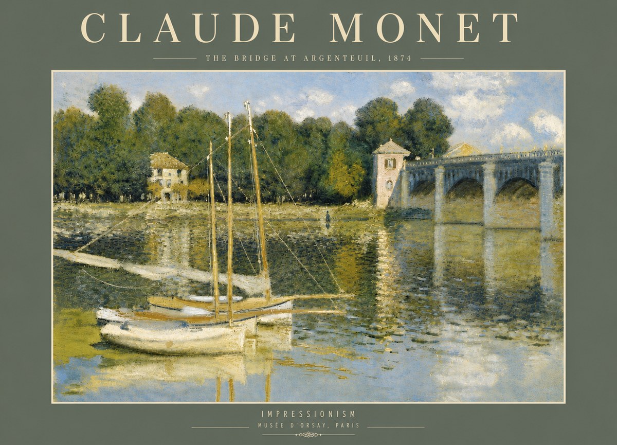 Monet The Bridge at Argenteuil III No4 - Plakat
