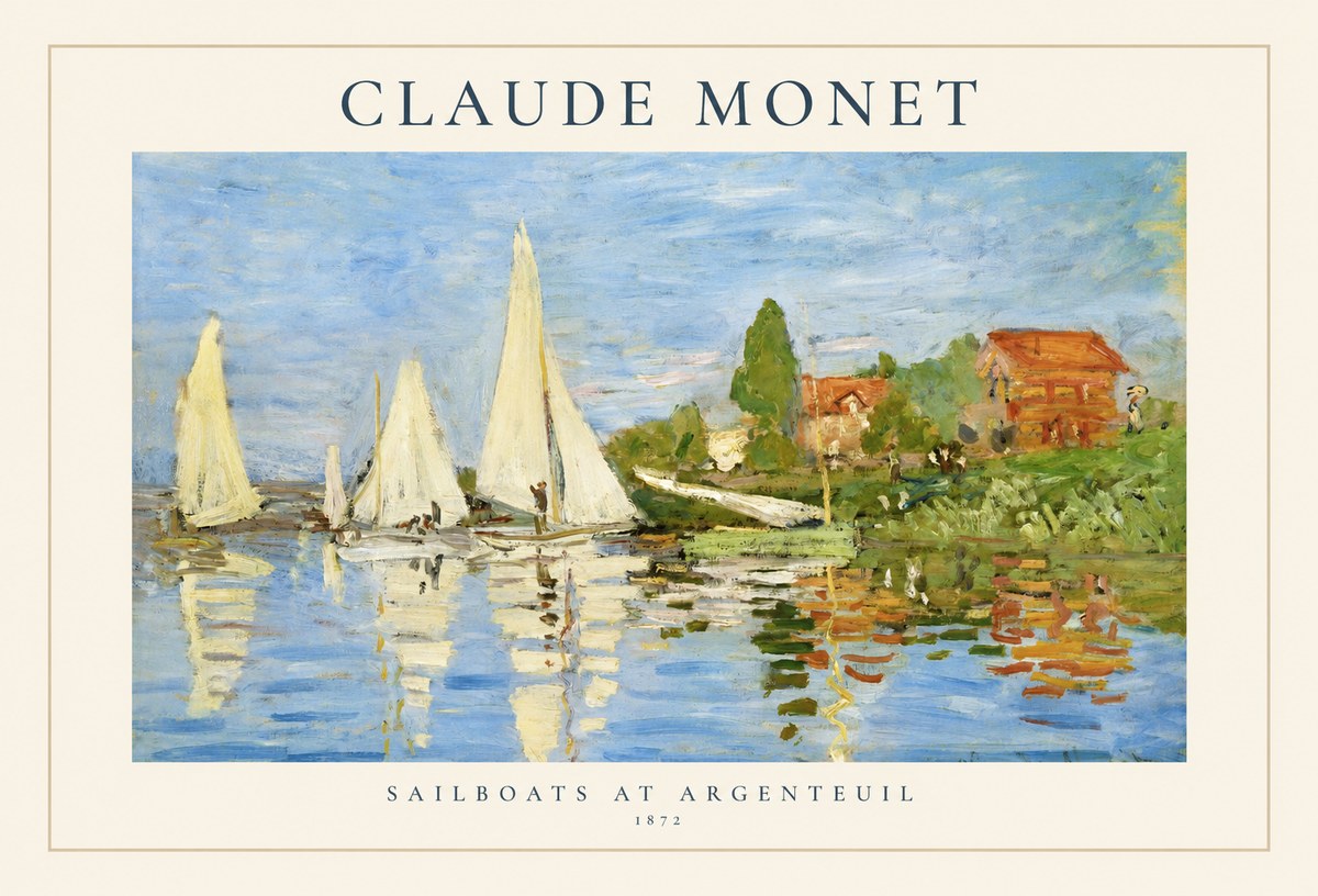 Monet Sailboats at Argenteuil No1 - Plakat