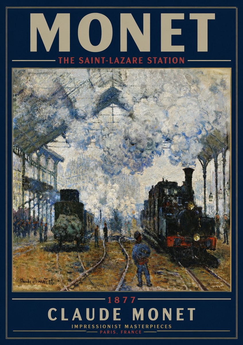 Monet The Saint-lazare Station No3 - Plakat