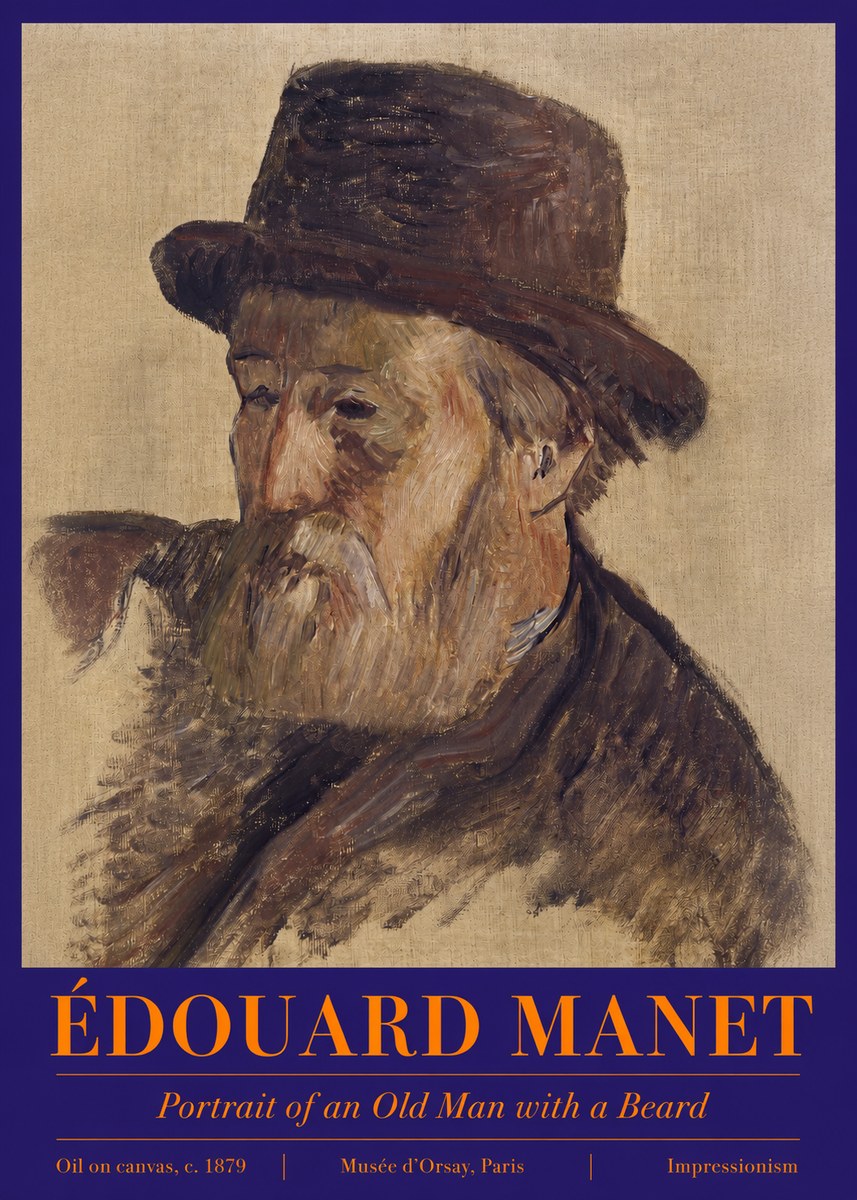 Édouard Manet Portrait of an Old Man with a Beard No2 - Plakat