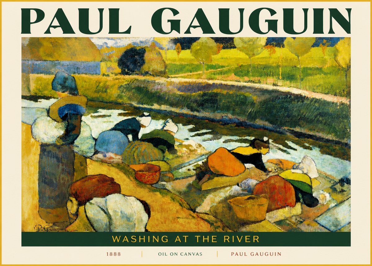 Paul Gauguin Washing at the River No5 - Plakat