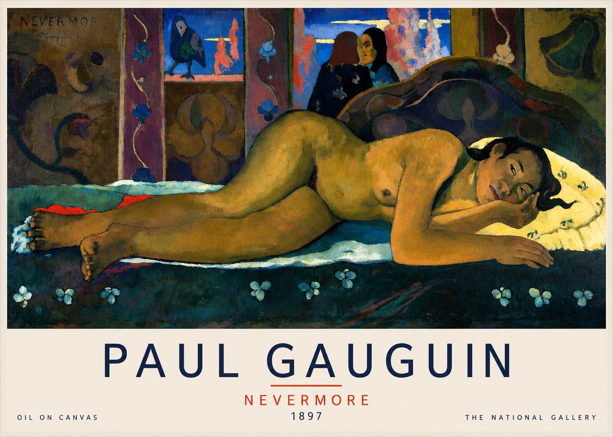 Paul Gauguin Nevermore No4 - Plakat