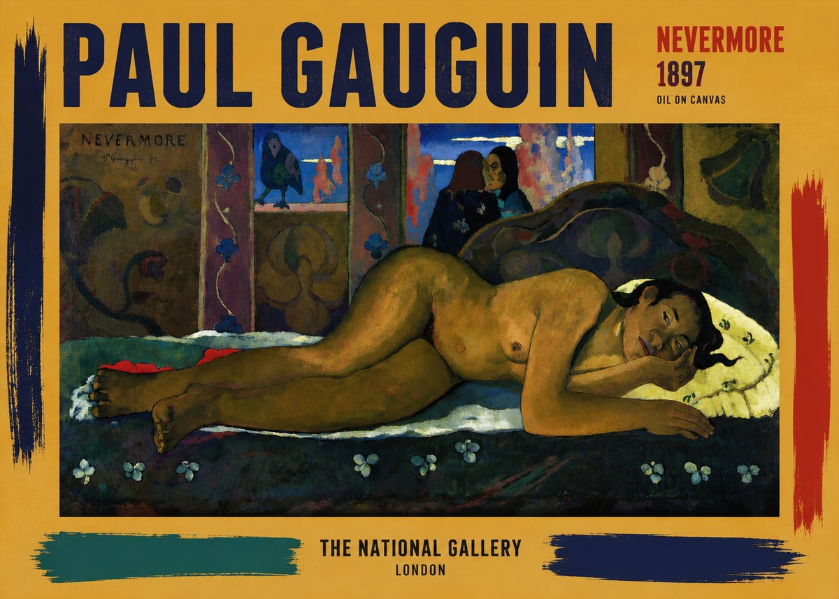 Paul Gauguin Nevermore No6 - Plakat