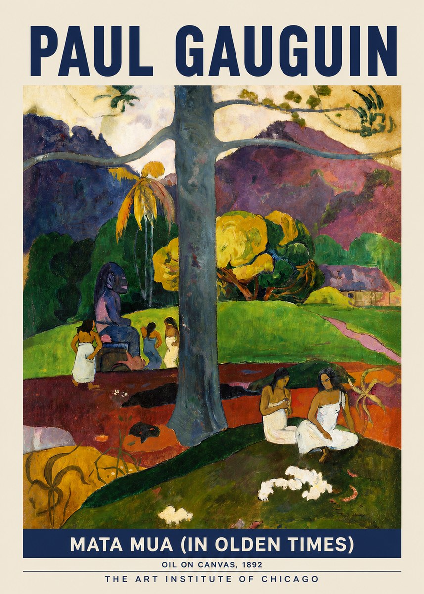 Paul Gauguin Mata Mua (in Olden Times) No3 - Plakat