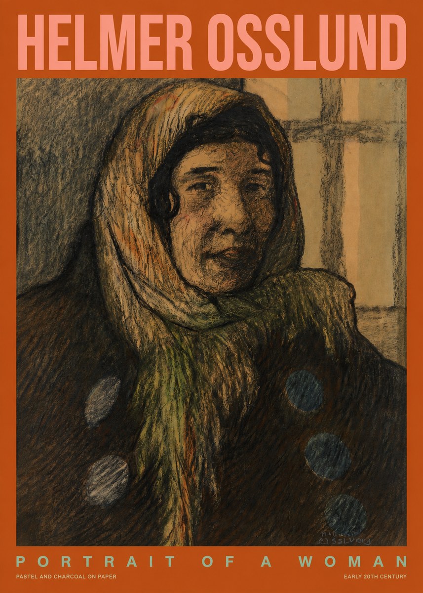 Helmer Osslund Portrait of a Woman No2 - Plakat