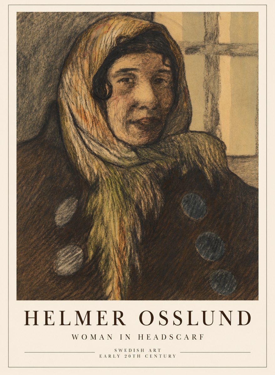 Helmer Osslund Portrait of a Woman No5 - Plakat