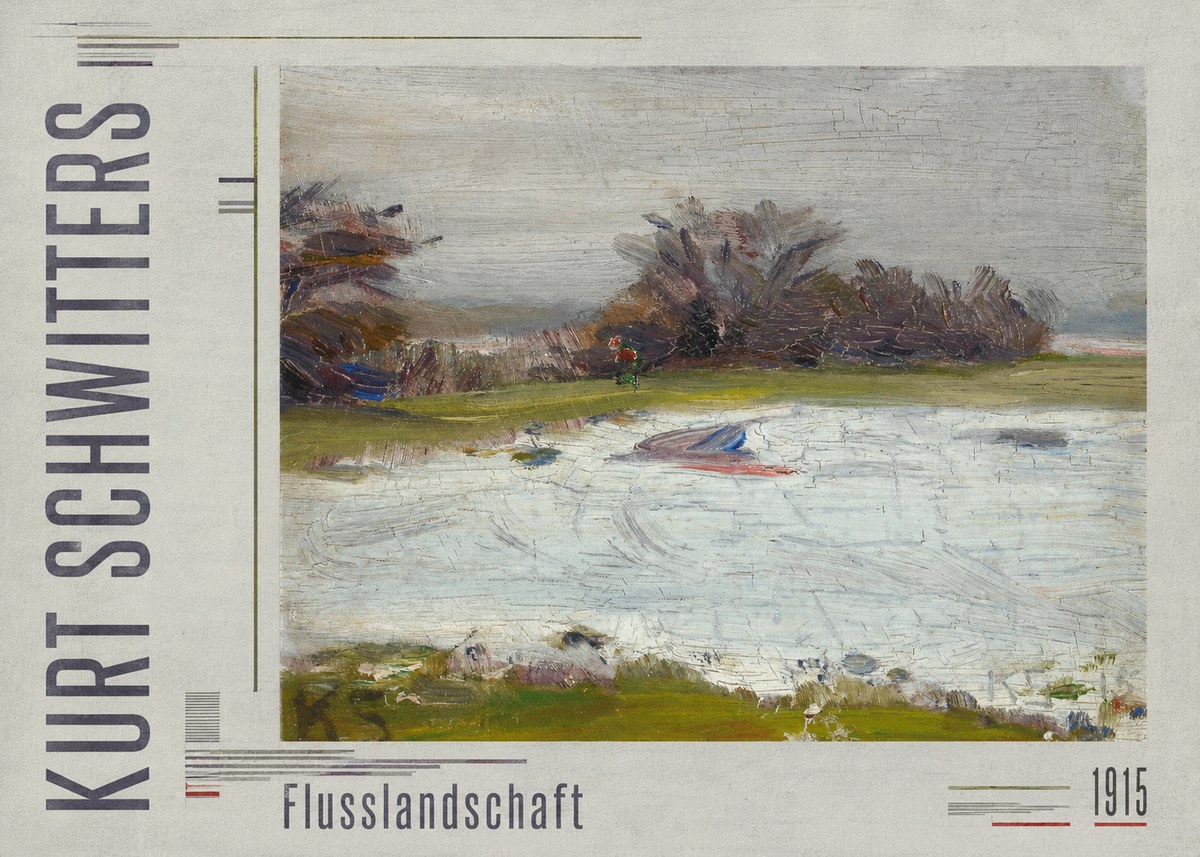 Kurt Schwitters Flusslandschaft No3 - Plakat