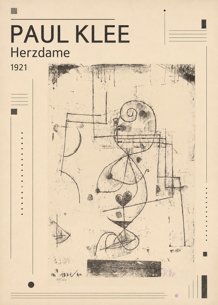 Paul Klee Herzdame No3 - Plakat