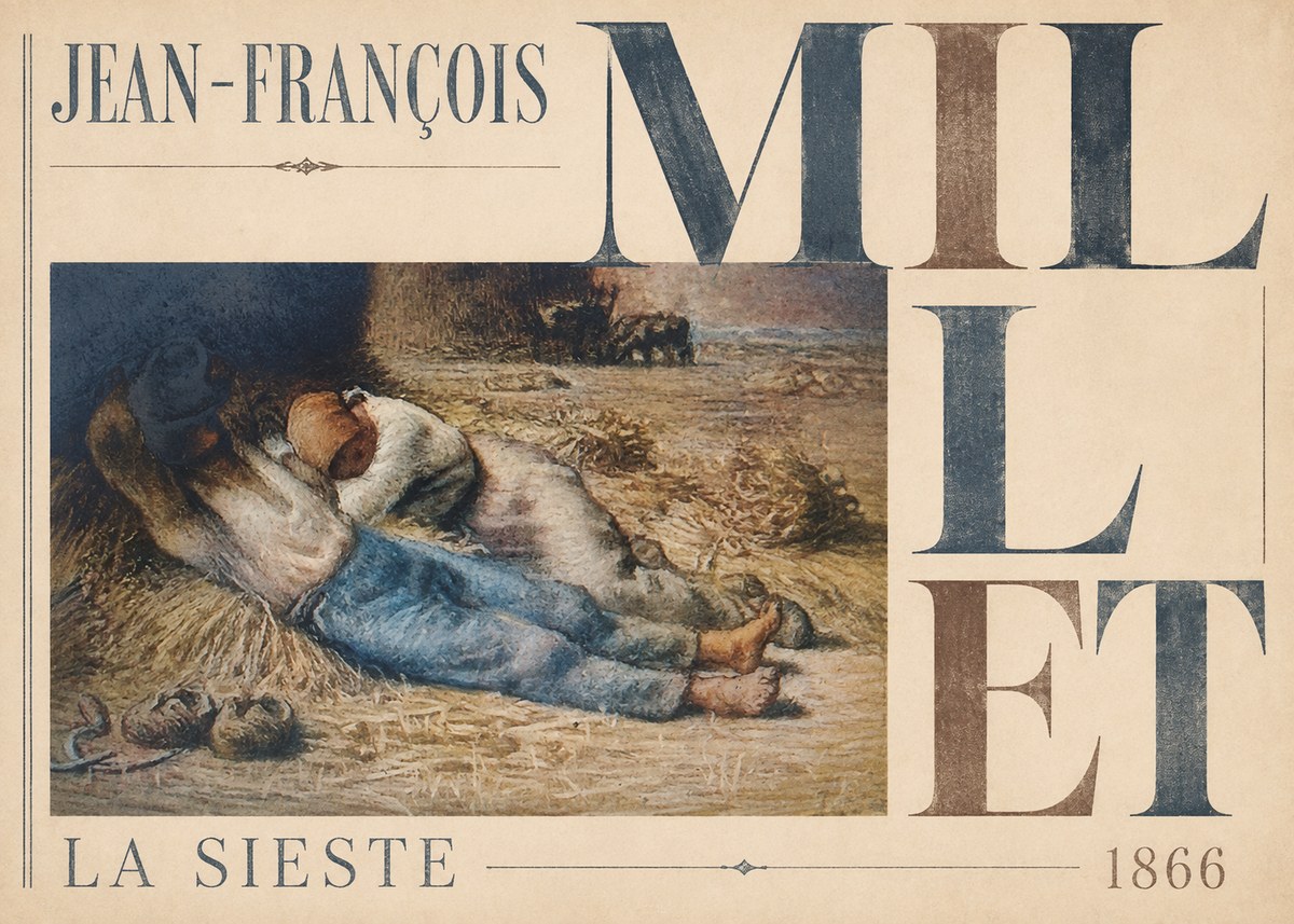 Jean-François Millet La Sieste No4 - Plakat