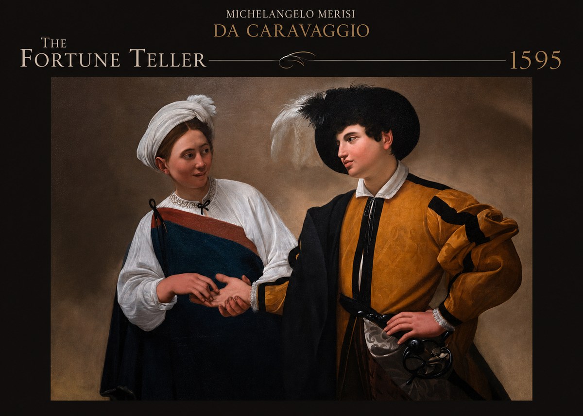 Michelangelo Merisi da Caravaggio The Fortune Teller II No3 - Plakat