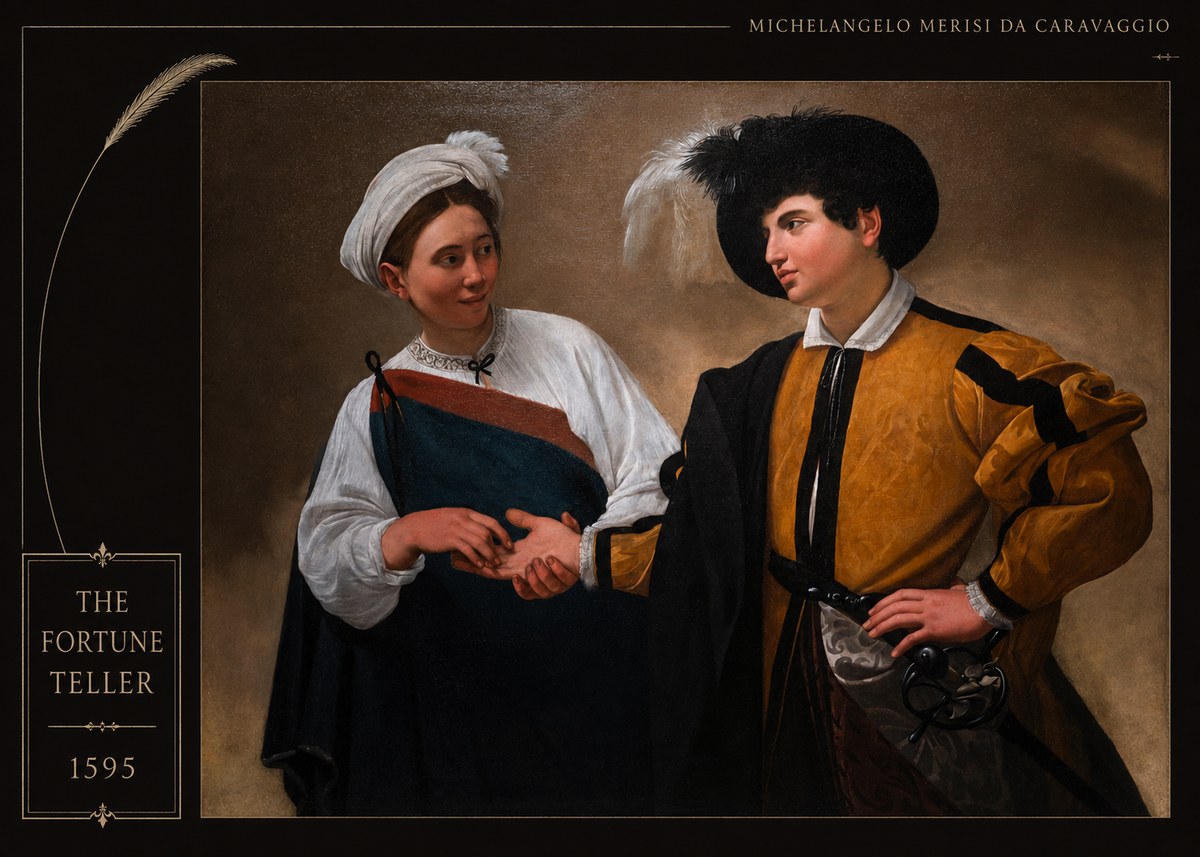 Michelangelo Merisi da Caravaggio The Fortune Teller II No4 - Plakat