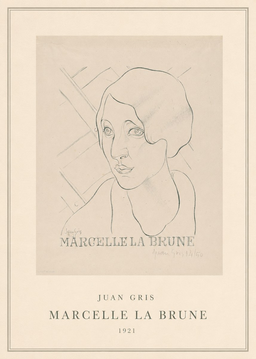 Juan Gris Marcelle La Brune II No5 - Plakat