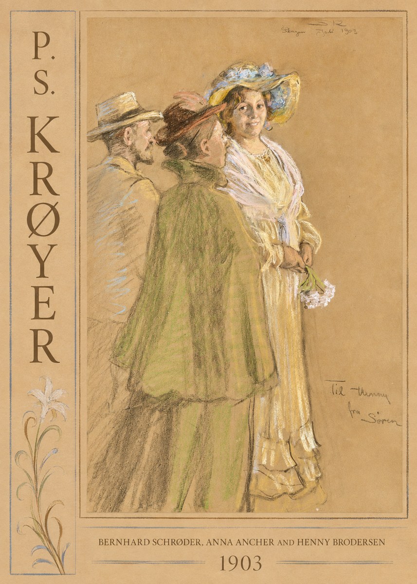 P.S. Krøyer Bernhard Schrøder, Anna Ancher and Henny Brodersen No2 - Plakat