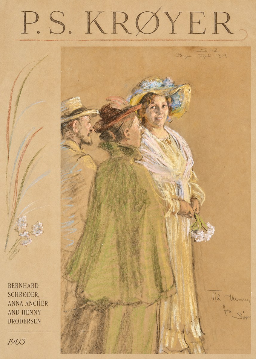 P.S. Krøyer Bernhard Schrøder, Anna Ancher and Henny Brodersen No3 - Plakat
