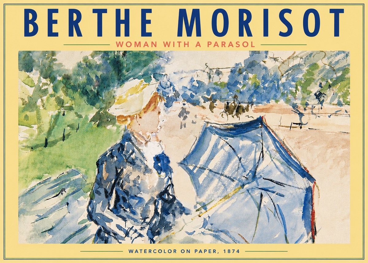 Berthe Morisot Woman with a Parasol No6 - Plakat