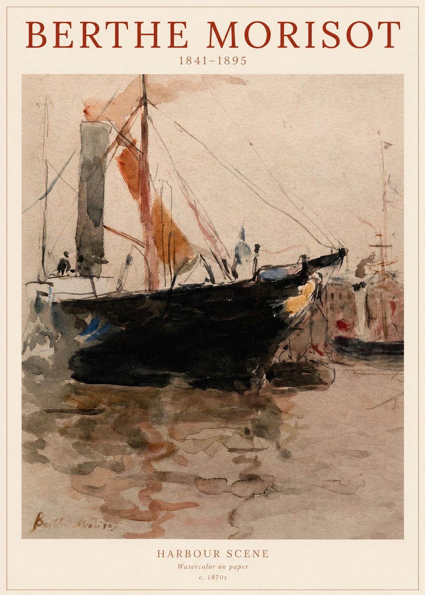 Berthe Morisot Harbour Scene No1 - Plakat