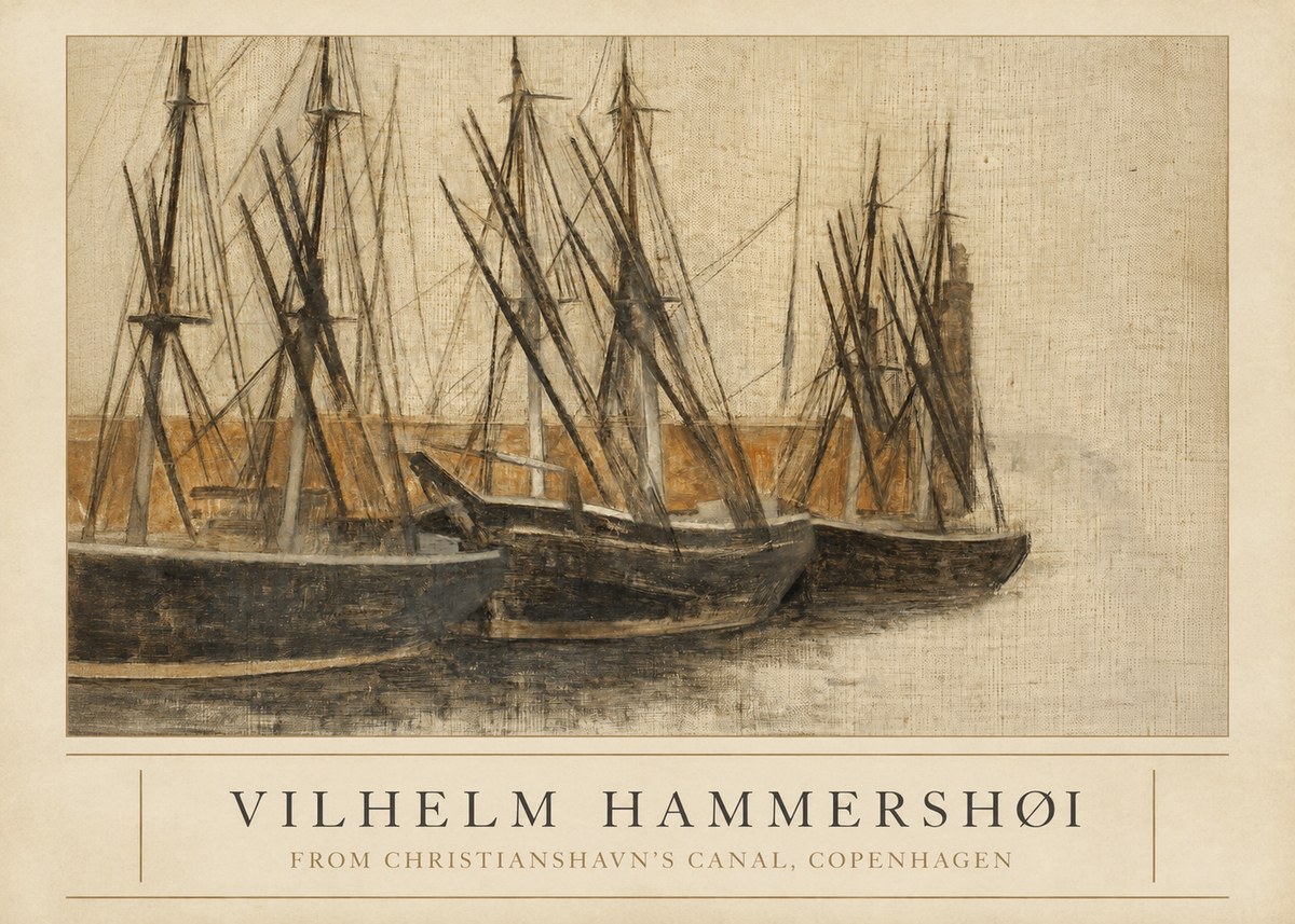 Vilhelm Hammershøi From Christianshavn's Canal, Copenhagen No3 - Plakat