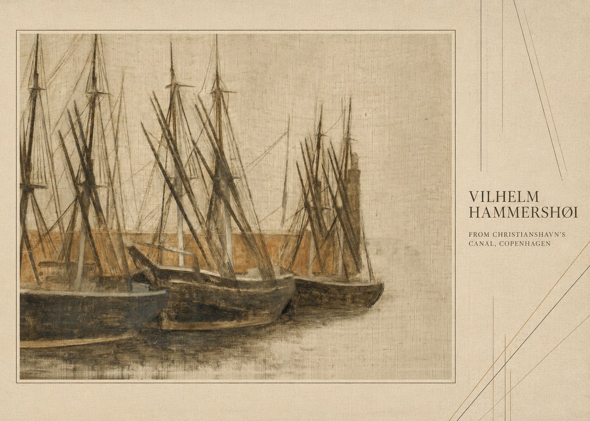 Vilhelm Hammershøi From Christianshavn's Canal, Copenhagen No4 - Plakat
