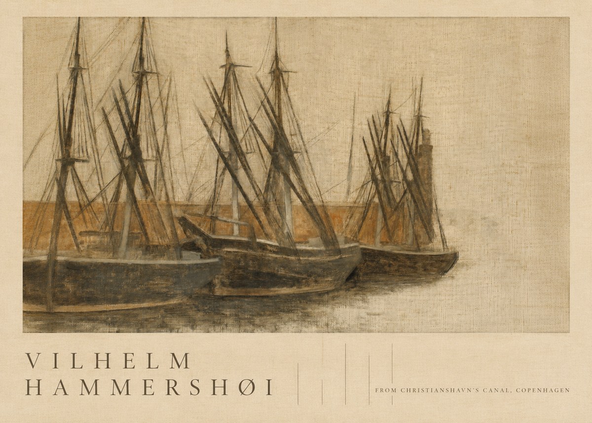Vilhelm Hammershøi From Christianshavn's Canal, Copenhagen No5 - Plakat