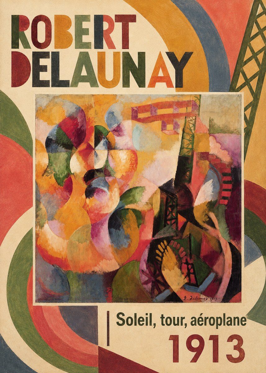Robert Delaunay Soleil, Tour, Aéroplane No2 - Plakat