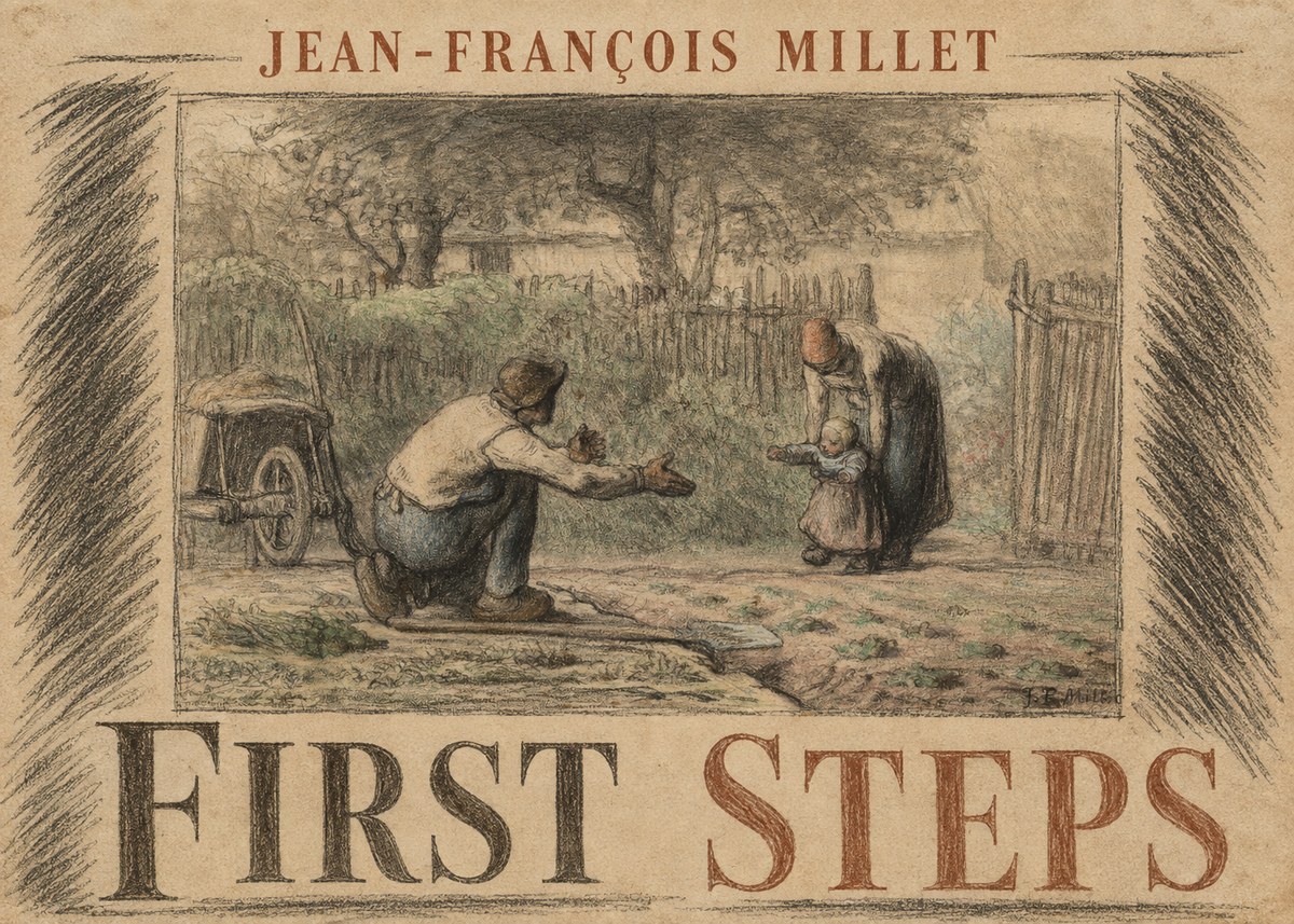 Jean-François Millet First Steps No6 - Plakat