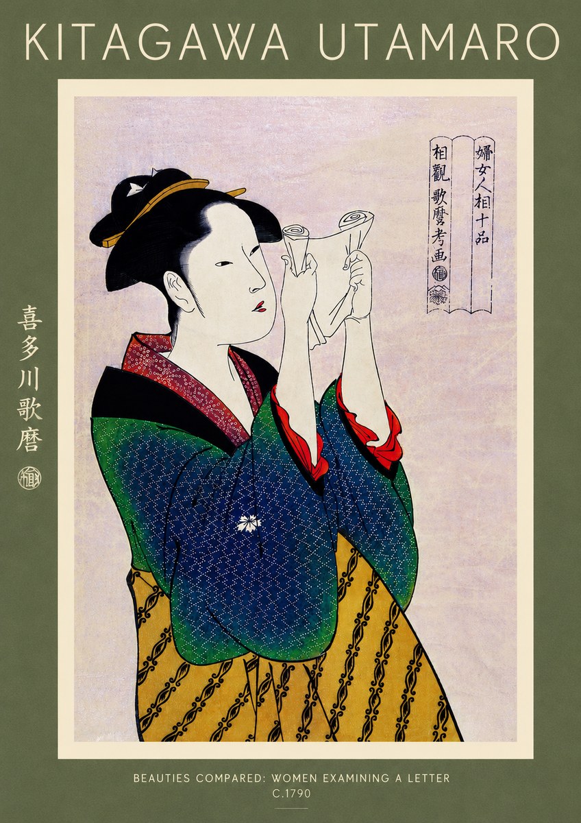 Kitagawa Utamaro Beauties Compared: Women Examining a Letter No4 - Plakat