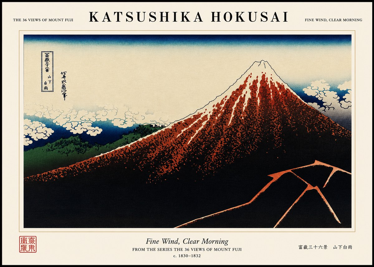 Katsushika Hokusai Fine Wind, Clear Morning No4 - Plakat