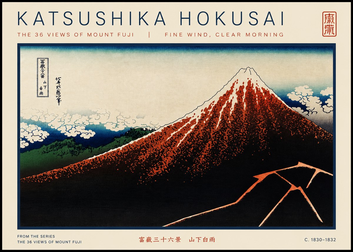 Katsushika Hokusai Fine Wind, Clear Morning No5 - Plakat