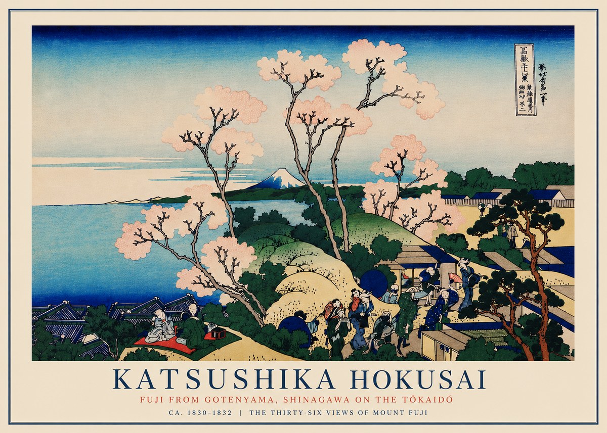 Katsushika Hokusai Fuji from Gotenyama, Shinagawa on the Tōkaidō No5 - Plakat