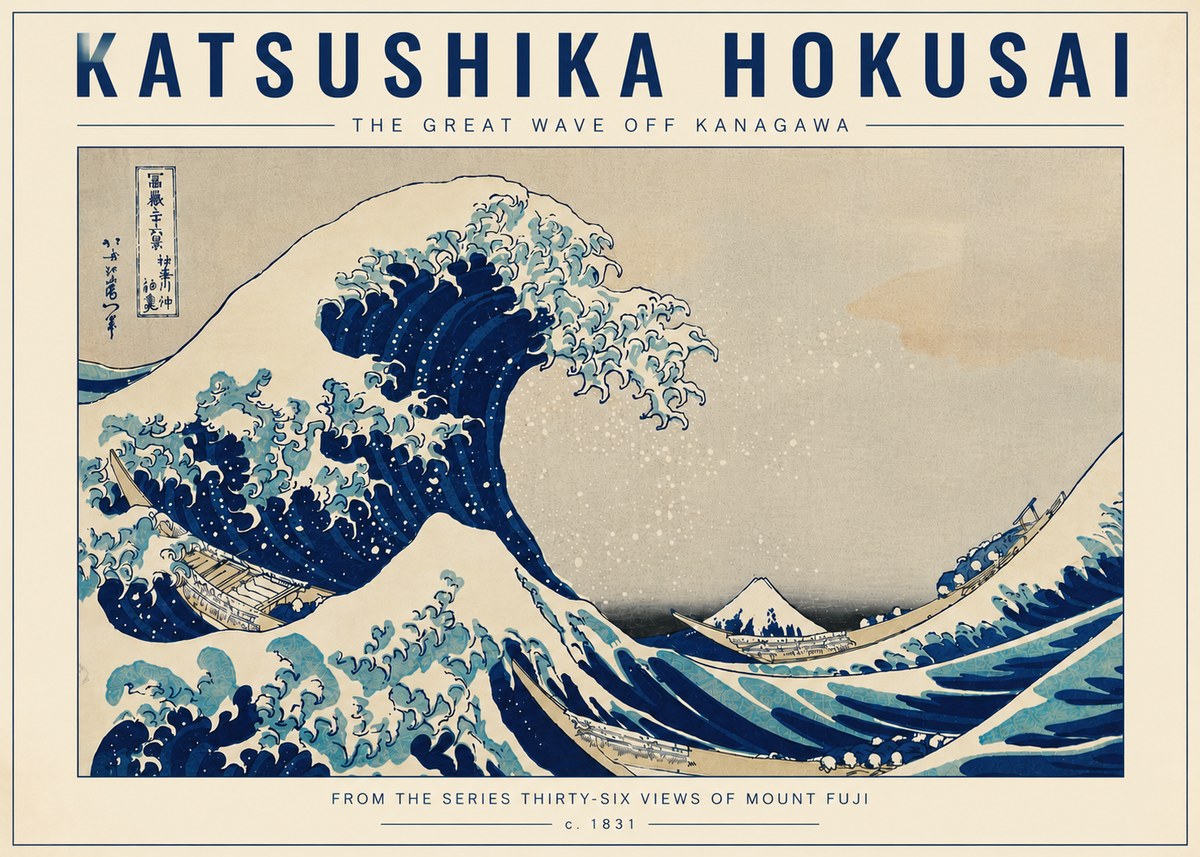 Katsushika Hokusai The Great Wave off Kanagawa I No5 - Plakat
