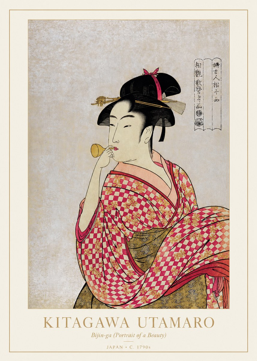 Kitagawa Utamaro Bijin-ga (Portrait of a Beauty) No1 - Plakat