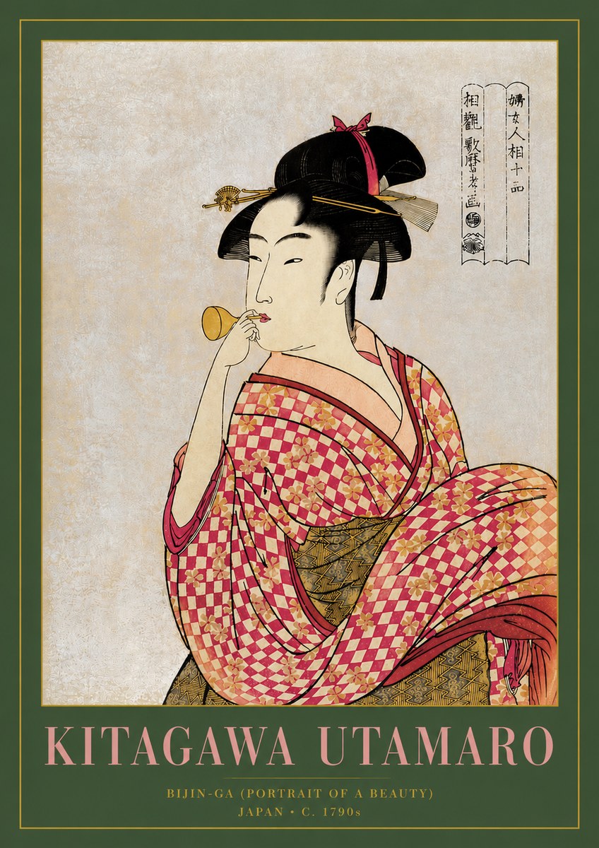 Kitagawa Utamaro Bijin-ga (Portrait of a Beauty) No3 - Plakat