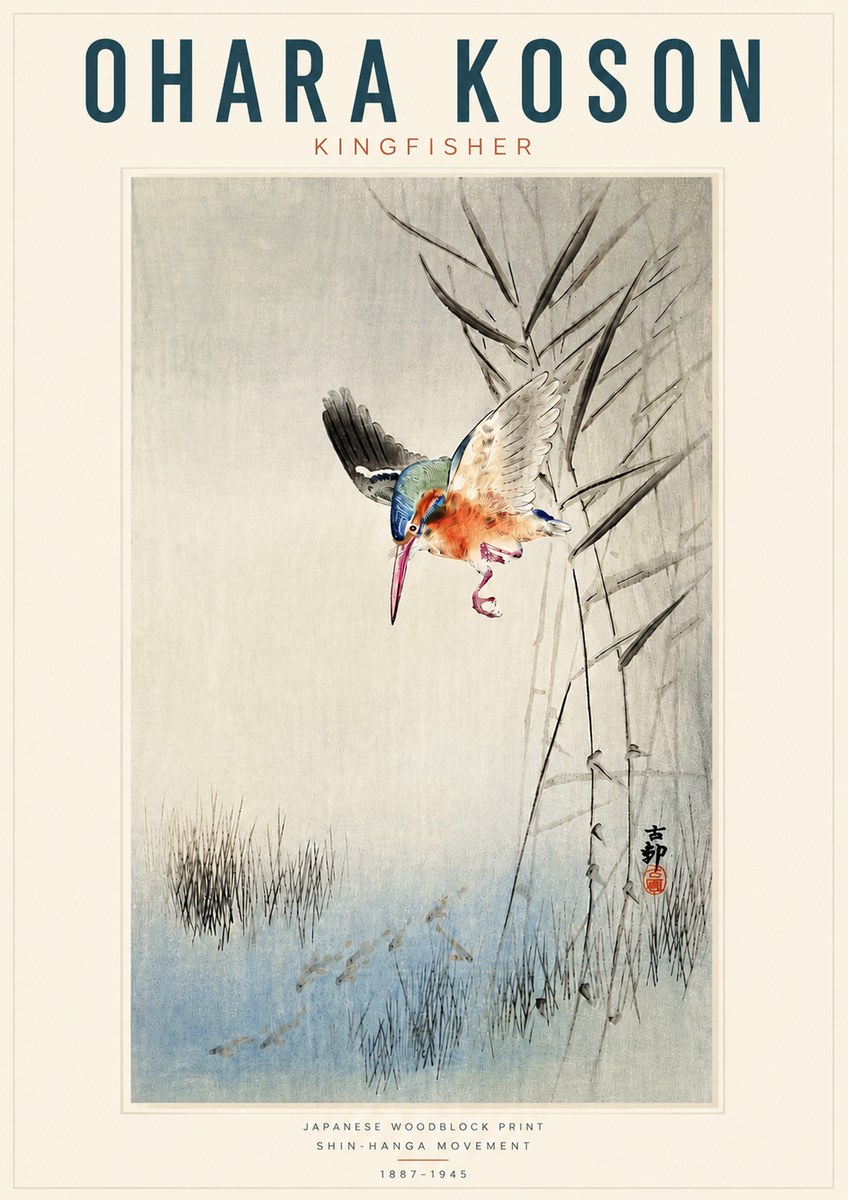 Ohara Koson Kingfisher No4 - Plakat