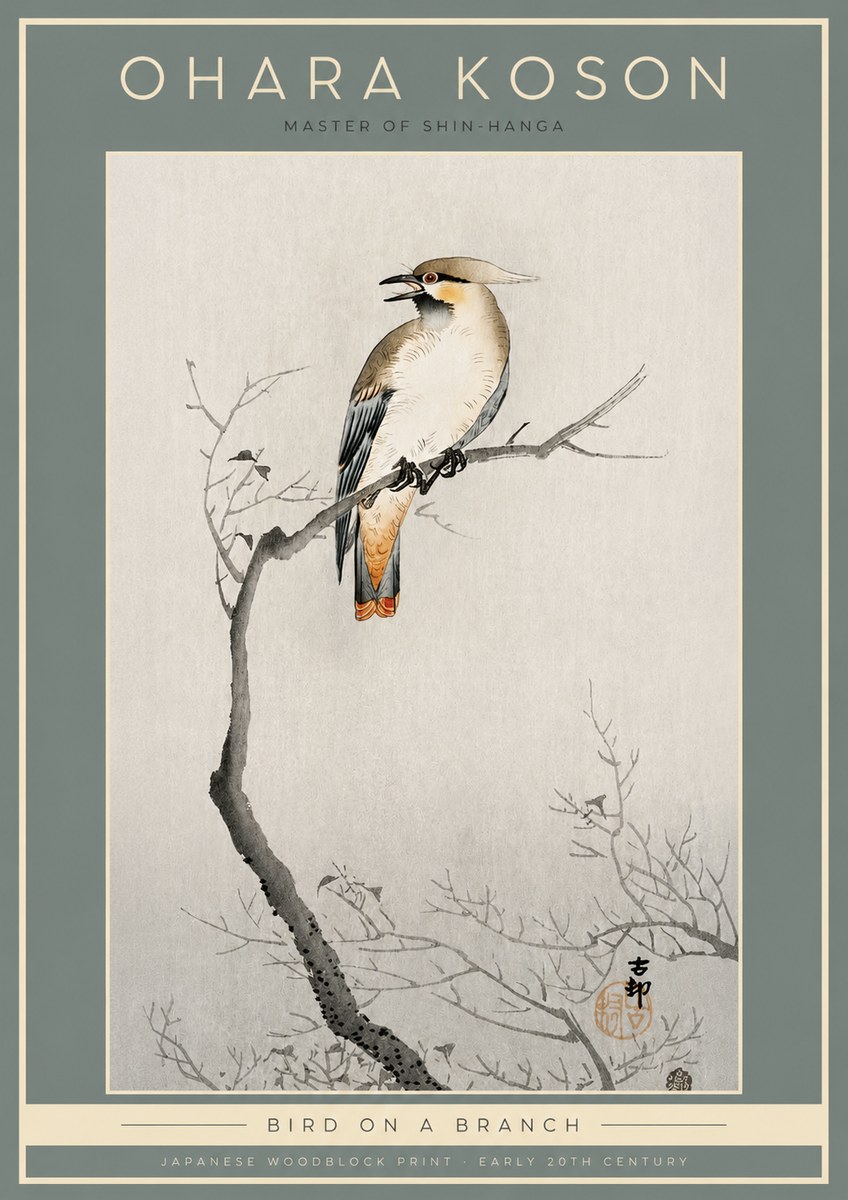 Ohara Koson Bird on a Branch I No2 - Plakat