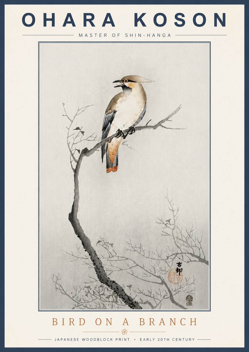 Ohara Koson Bird on a Branch I No4 - Plakat