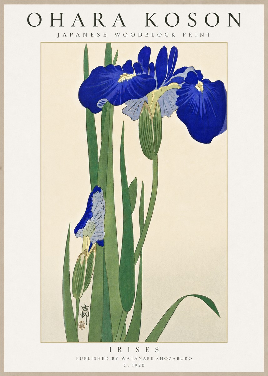 Ohara Koson Irises I No6 - Plakat
