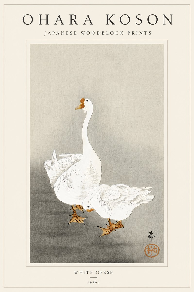 Ohara Koson White Geese No5 - Plakat