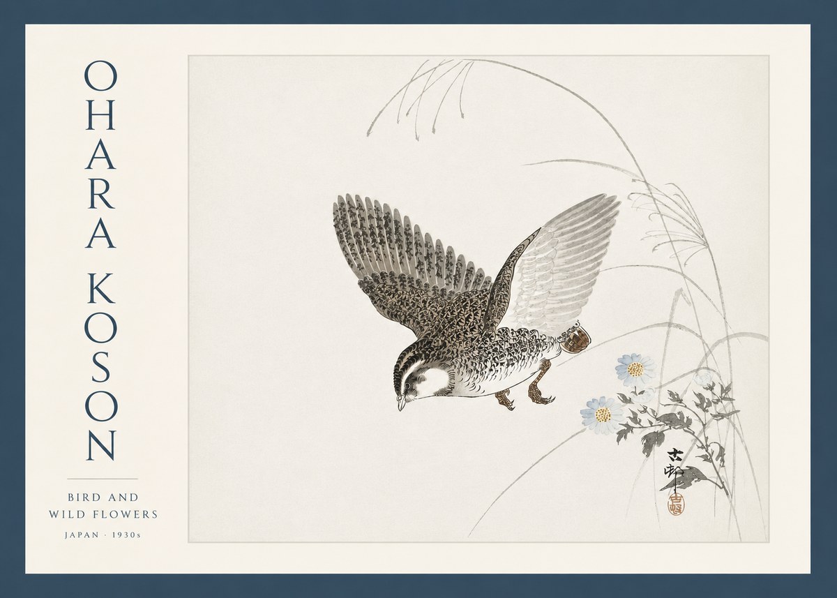 Ohara Koson Bird and Wild Flowers No3 - Plakat