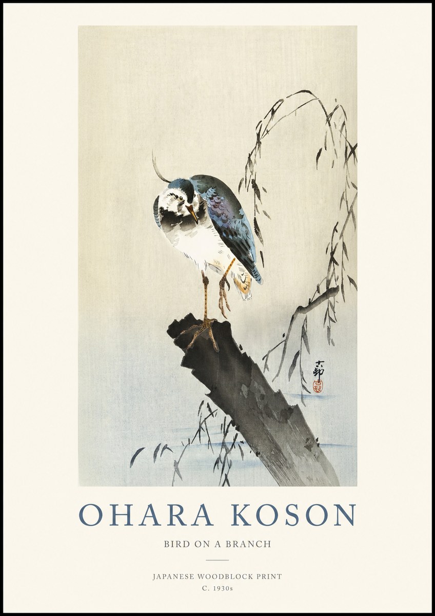 Ohara Koson Bird on a Branch III No1 - Plakat