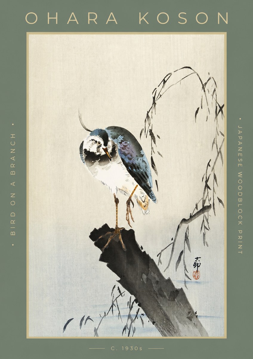 Ohara Koson Bird on a Branch III No2 - Plakat