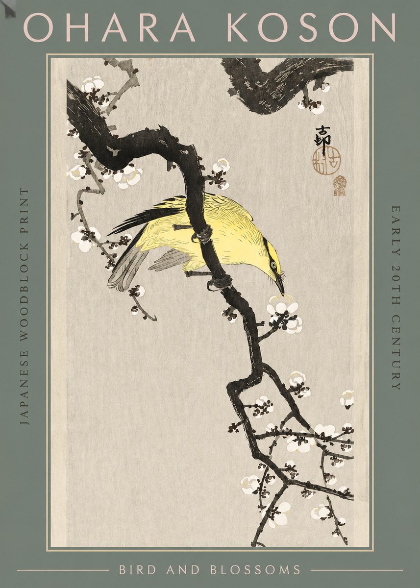 Ohara Koson Bird and Blossoms No2 - Plakat