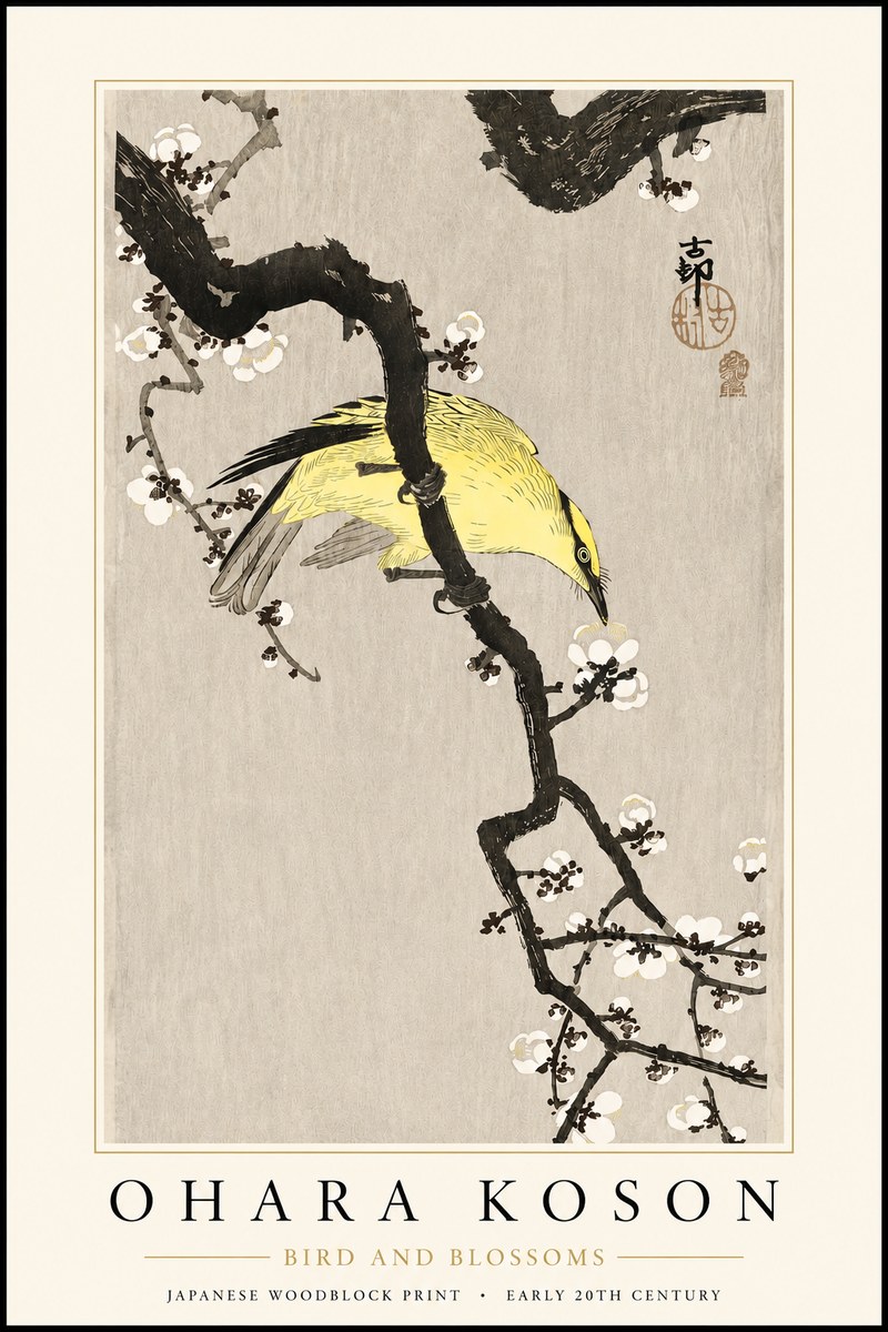 Ohara Koson Bird and Blossoms No3 - Plakat