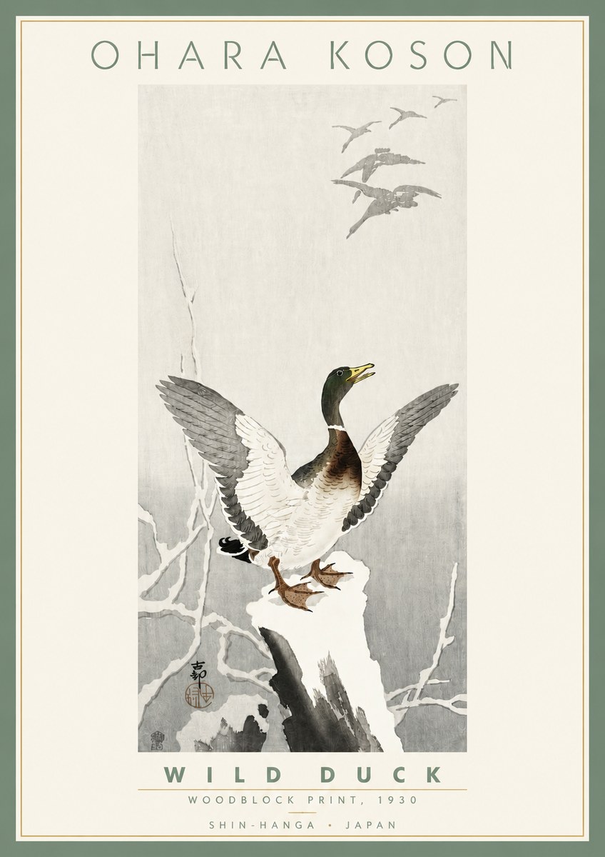 Ohara Koson Wild Duck No4 - Plakat
