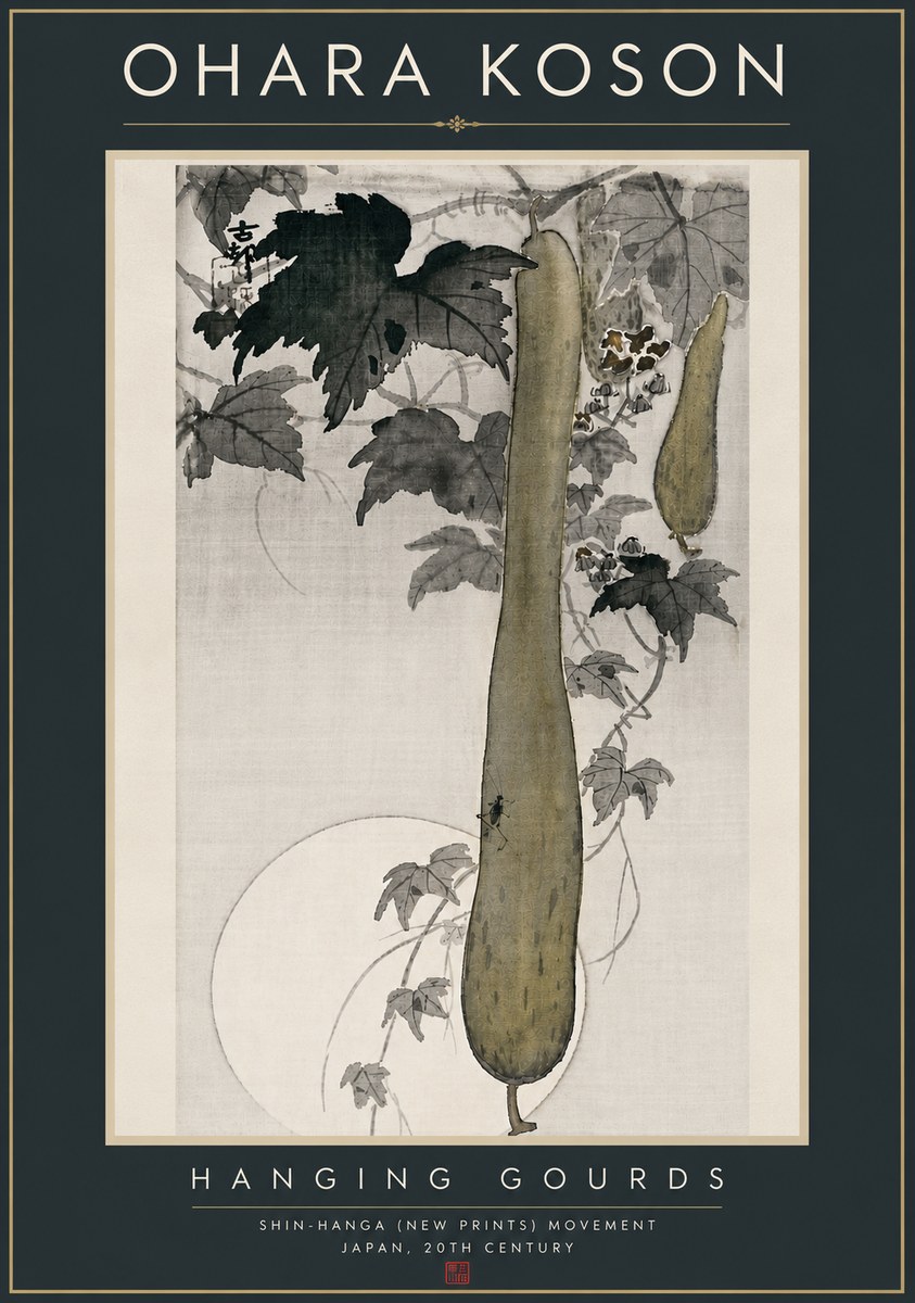Ohara Koson Hanging Gourds No6 - Plakat