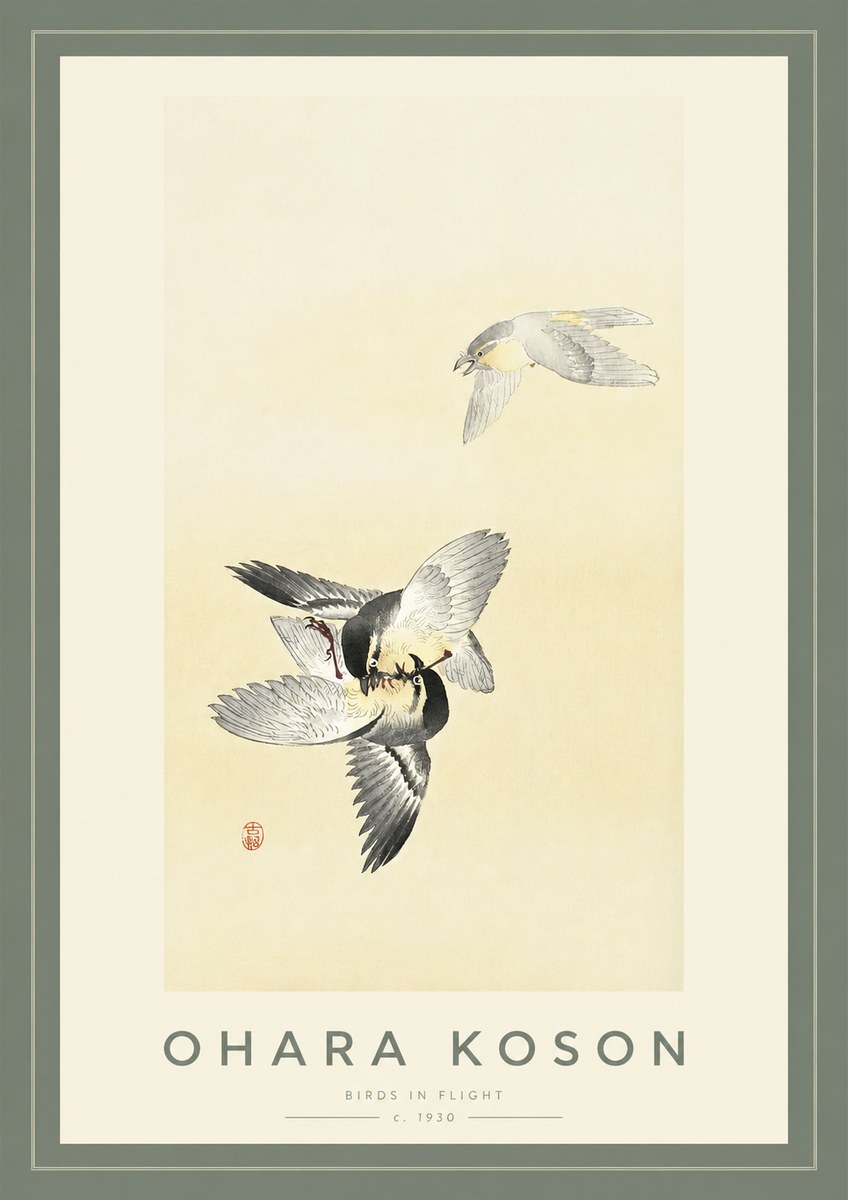 Ohara Koson Birds in Flight No2 - Plakat