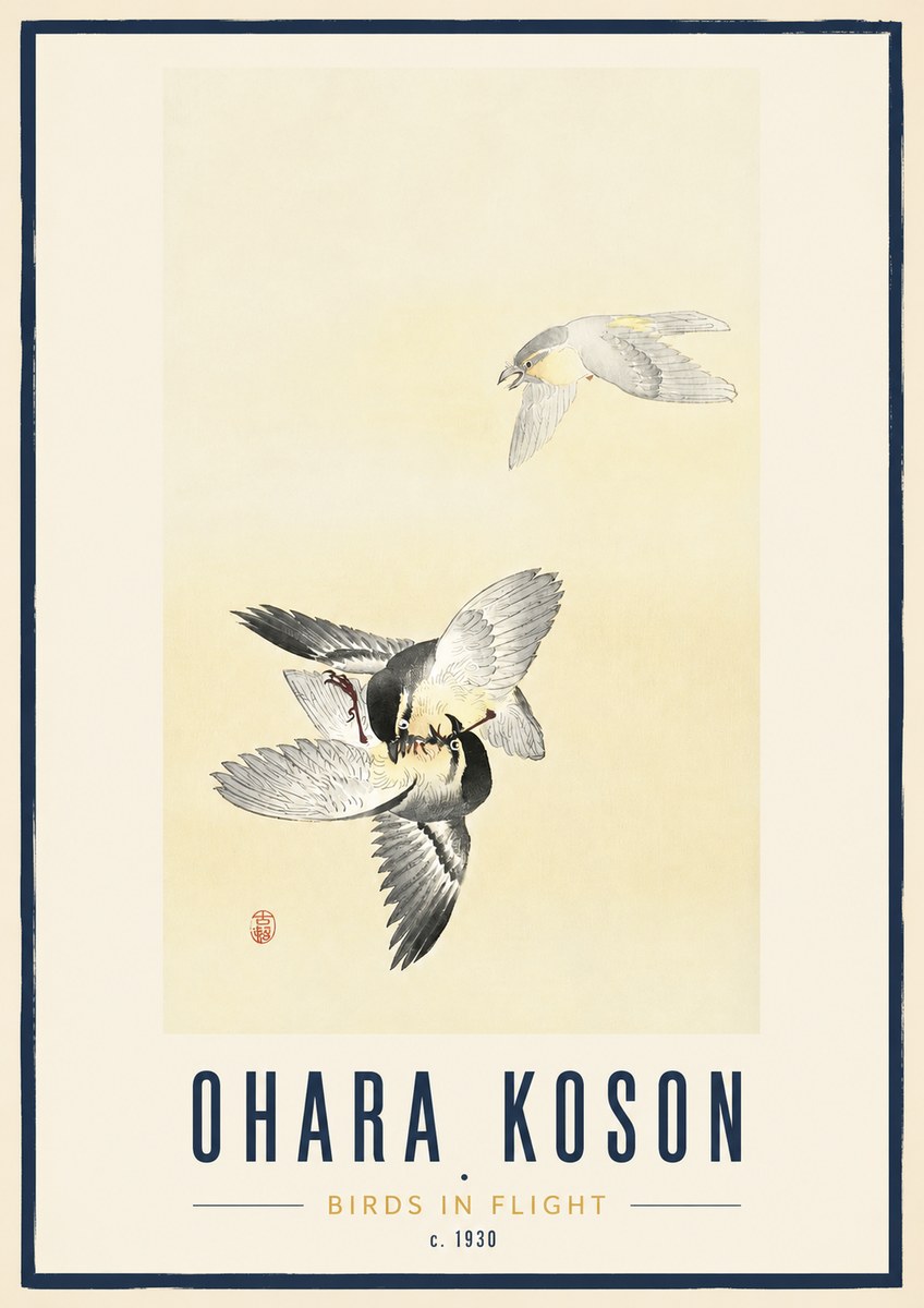 Ohara Koson Birds in Flight No3 - Plakat
